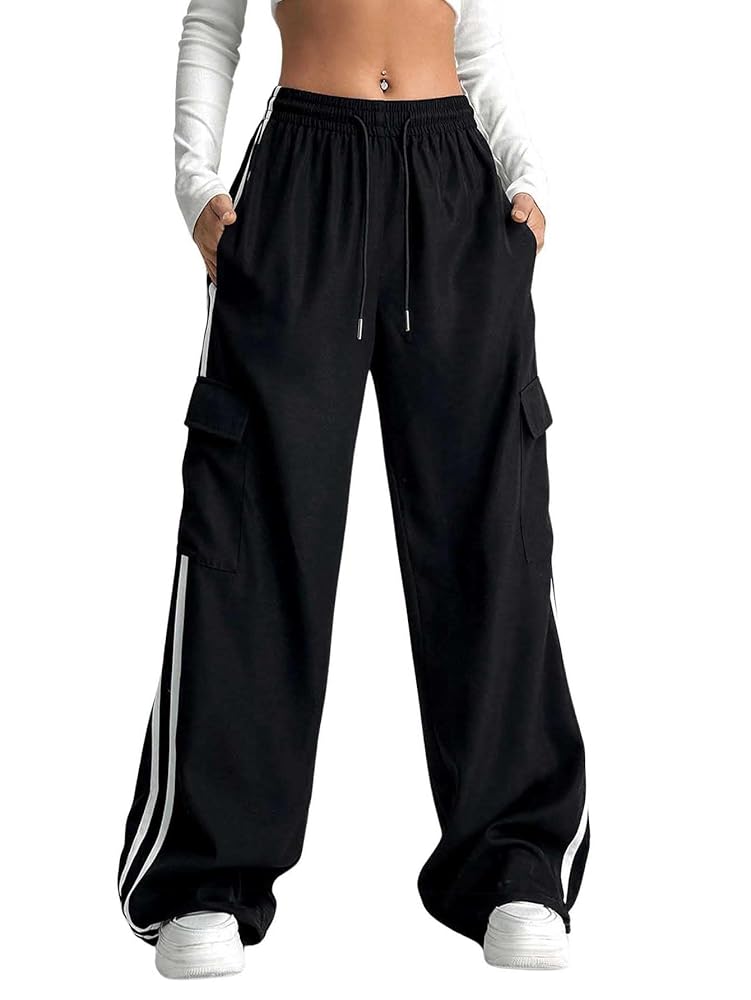 パンツ SIDE SLIT STRIPE WIDE CARGO TROUSERS Sixth June cargo pants in gray | ASOS